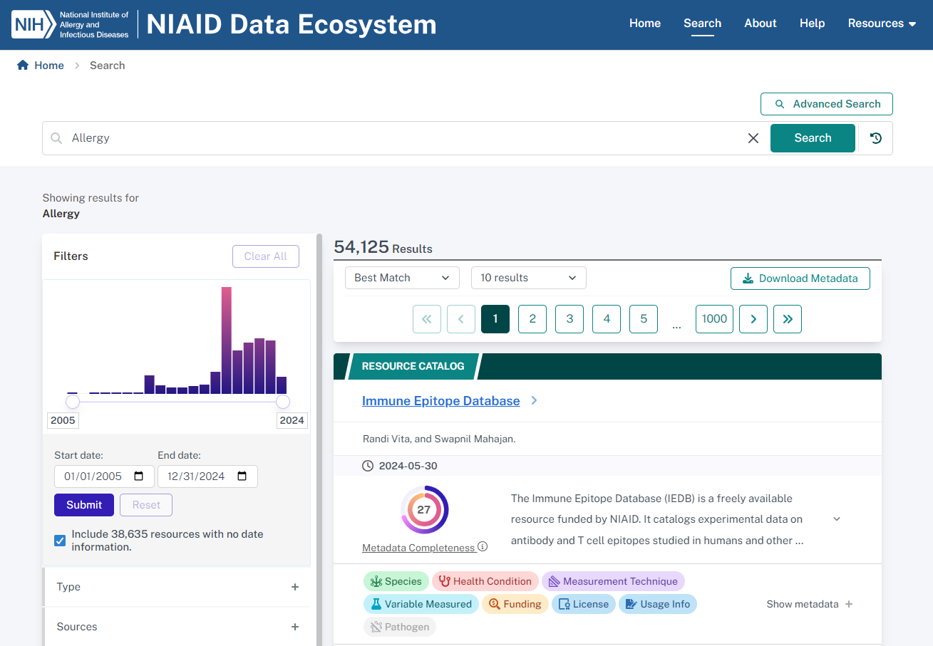 Part 1: Data Providers at the NIAID Data Ecosystem Discovery Portal